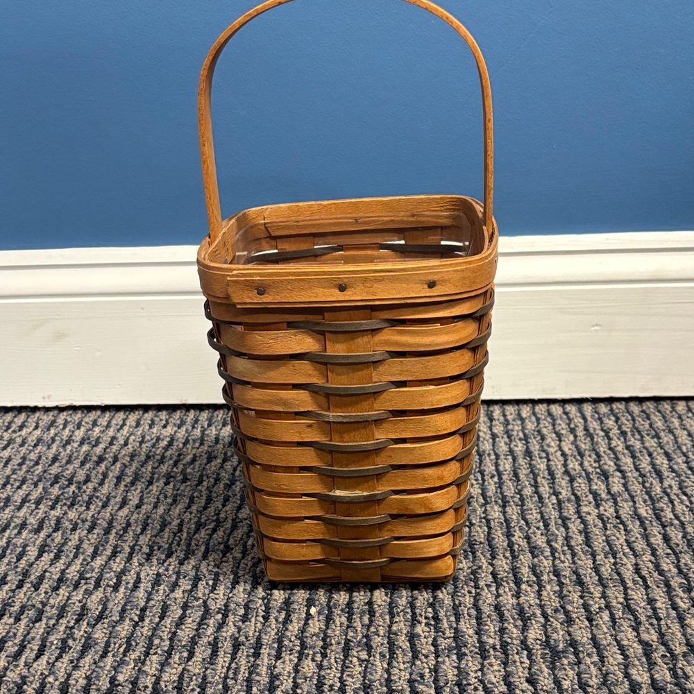 Longaberger Tall Woven Basket in Warm Brown